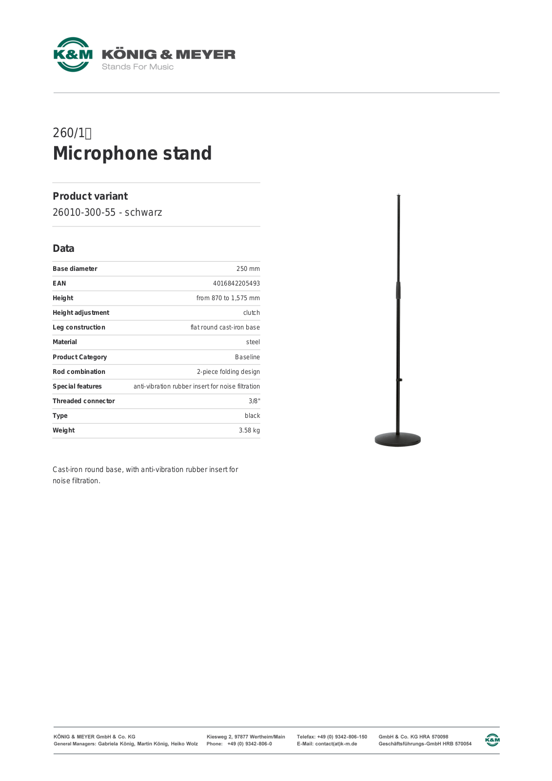 K&M 260/1 Data Sheet