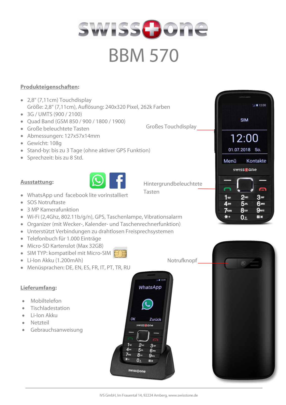 Swisstone BBM 570 User Manual