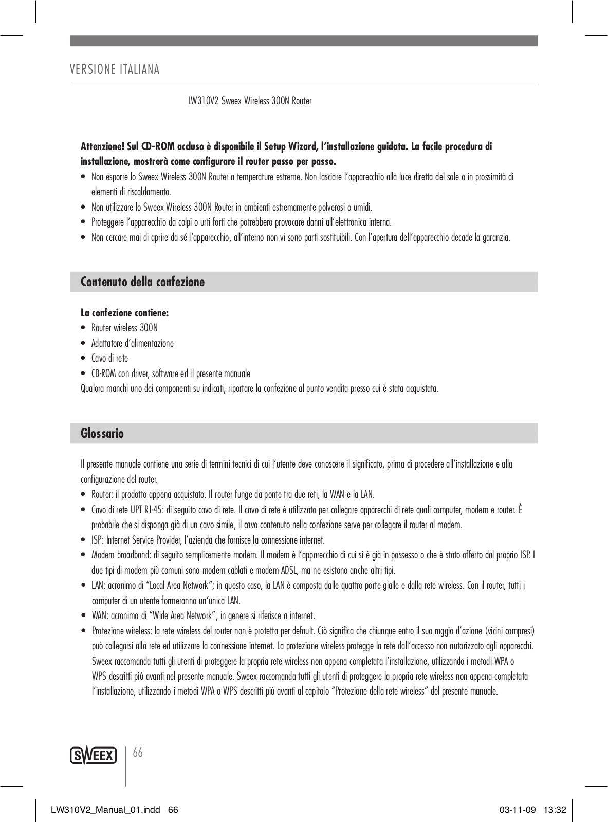 Sweex LW310V2 User Manual