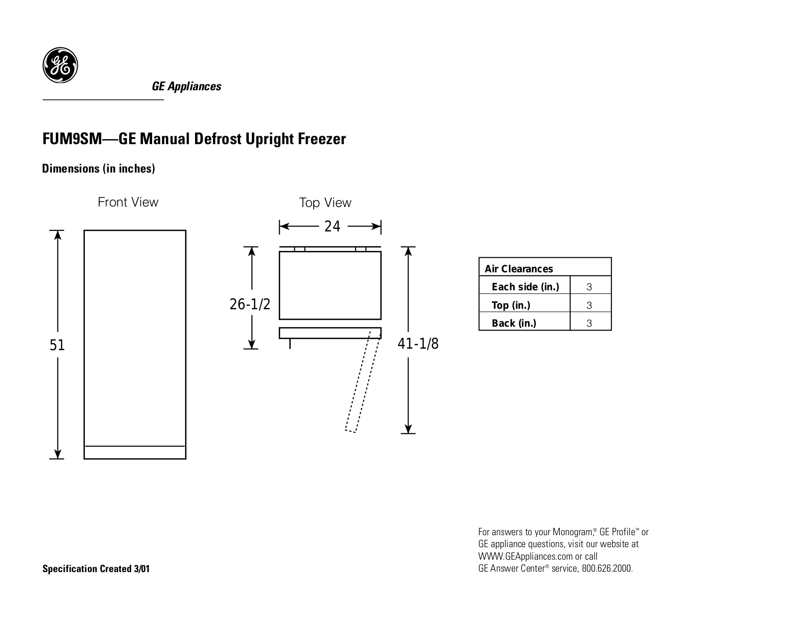 GE FUM9SMRWH, FUM9SM User Manual