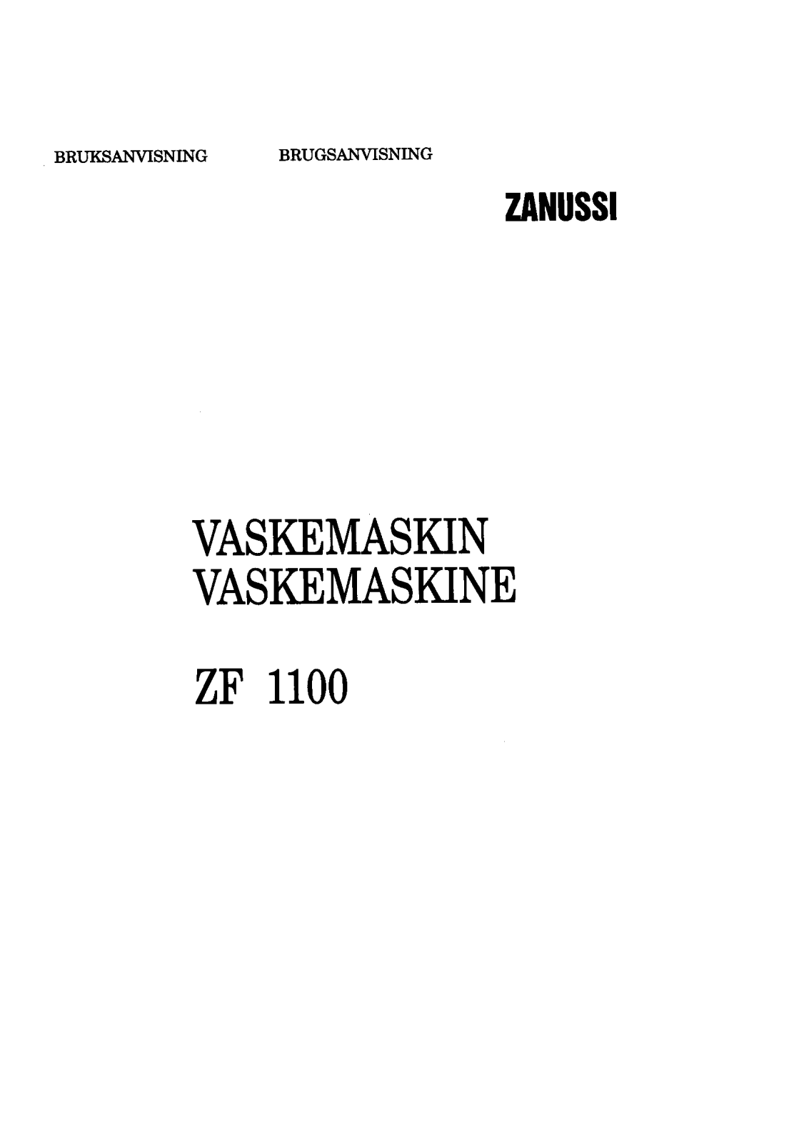 Zanussi ZF1100 User Manual