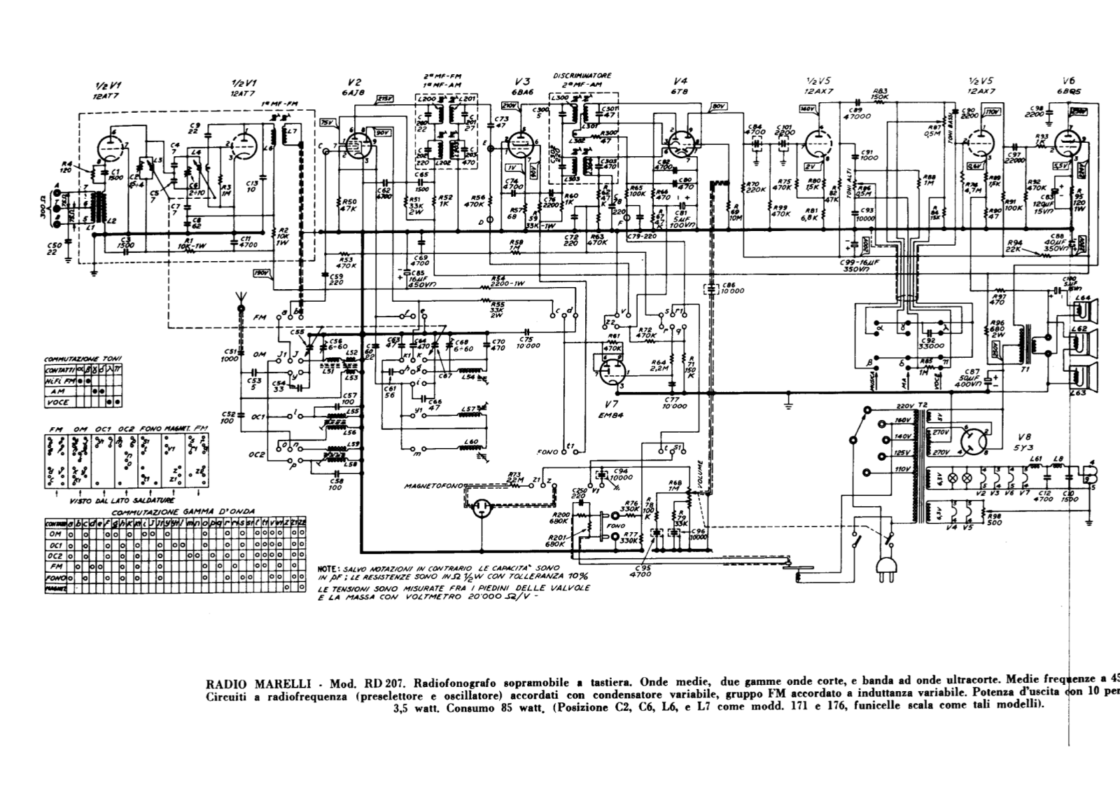 Radiomarelli rd207 schematic