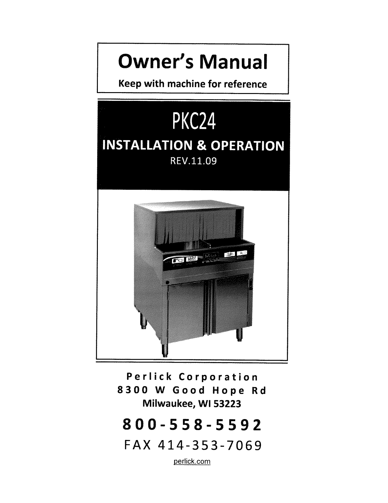 Perlick PKC24 Operators Manual