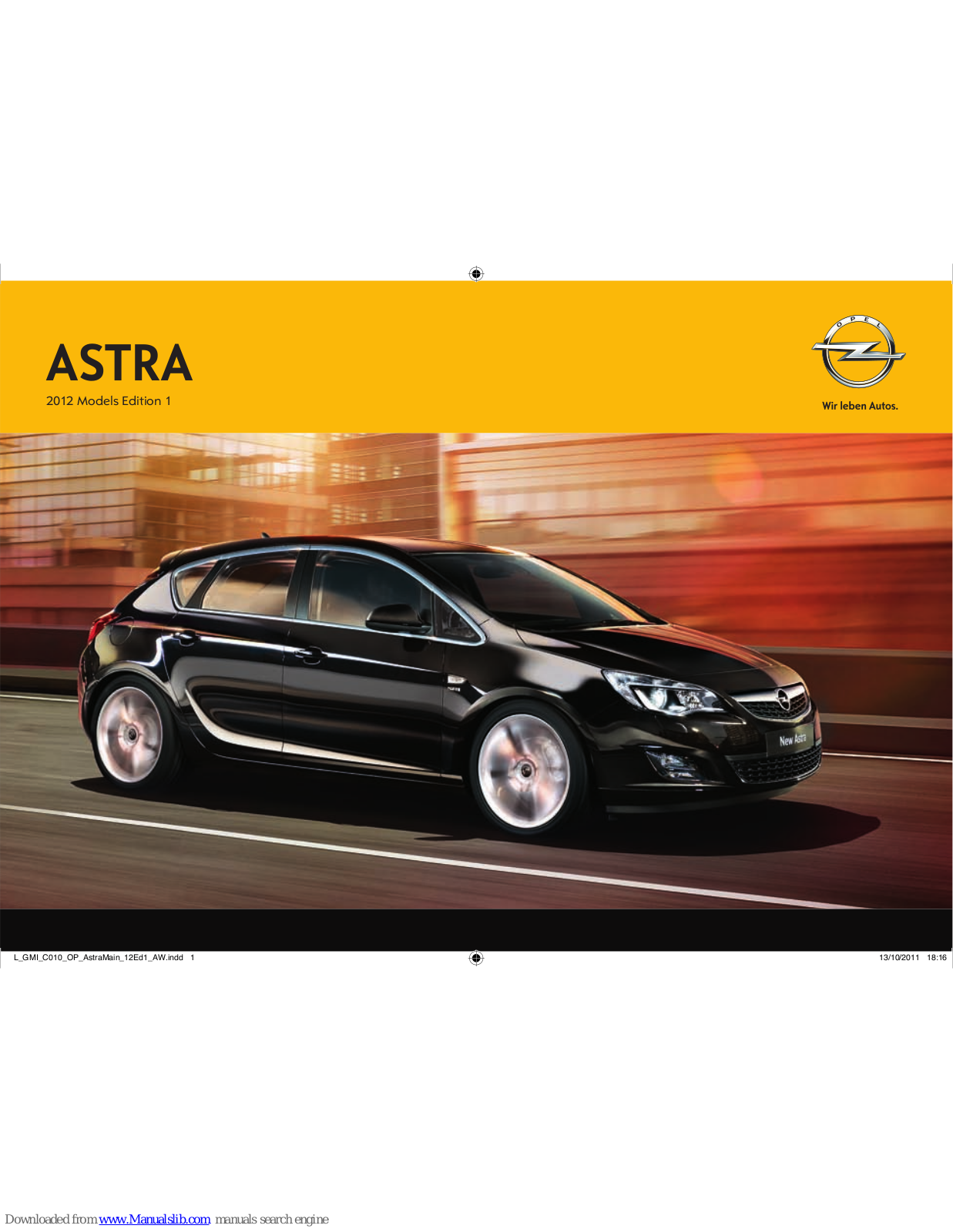 Opel 2012 Astra Installation Manual