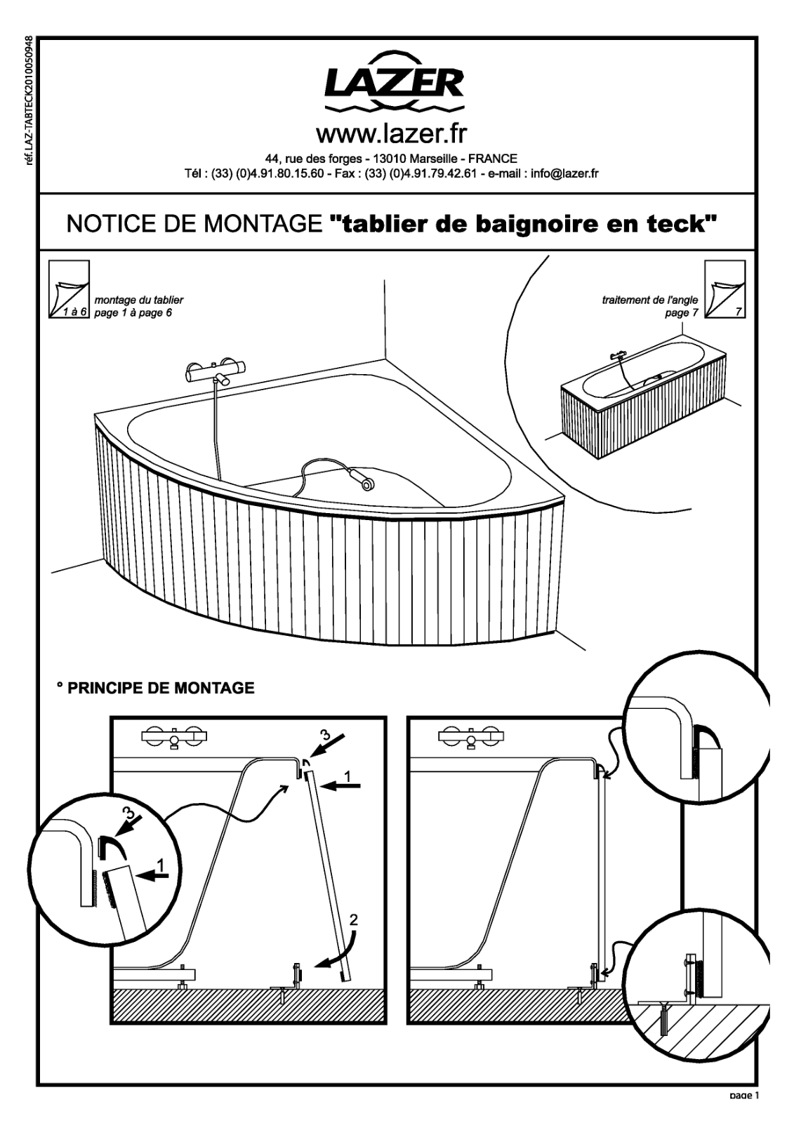 LAZER TABLIER DE BAIGNOIRE TECK User Manual