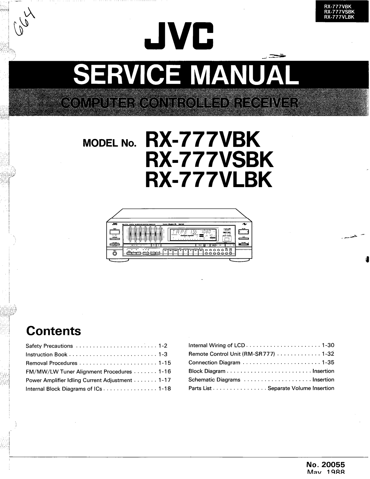 Jvc RX-777-VBK Service Manual