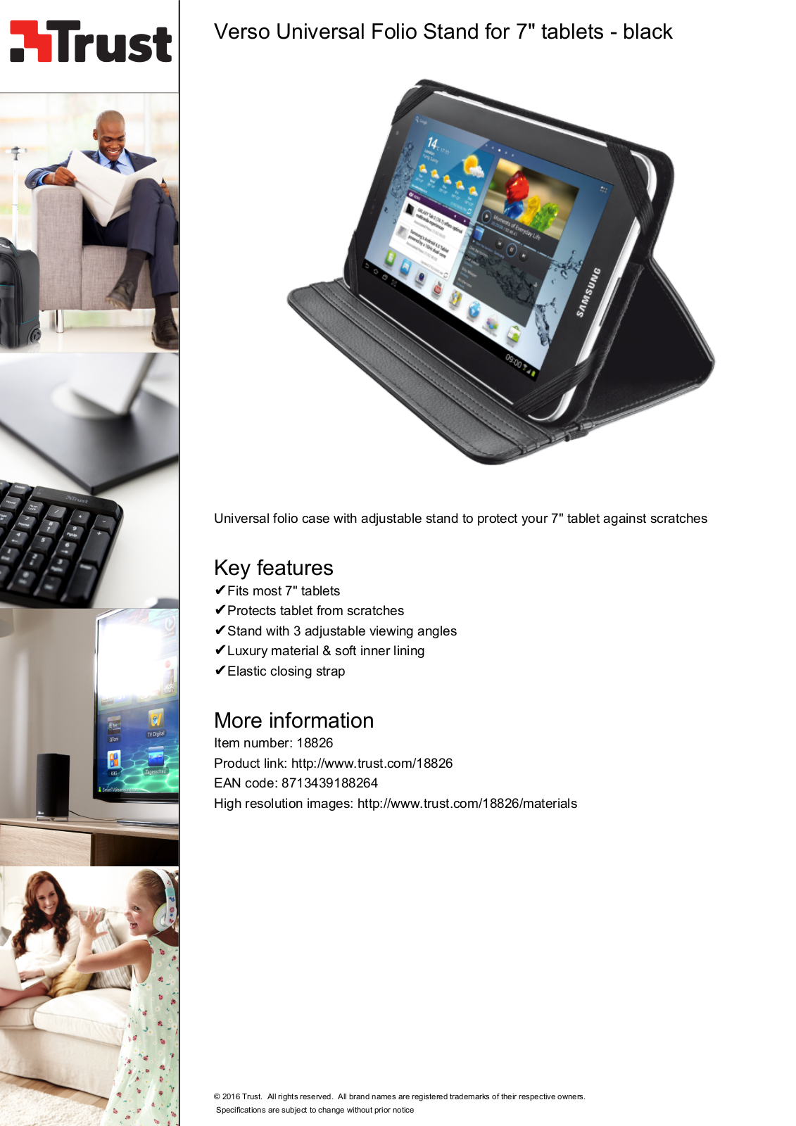 Trust Verso Universal Folio Stand for 7 tablets User Manual