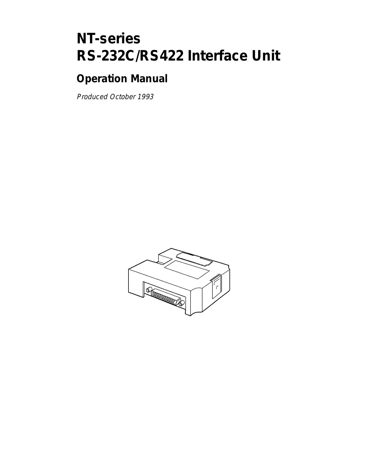 Omron NT series, RS422, RS-232C Operation Manual