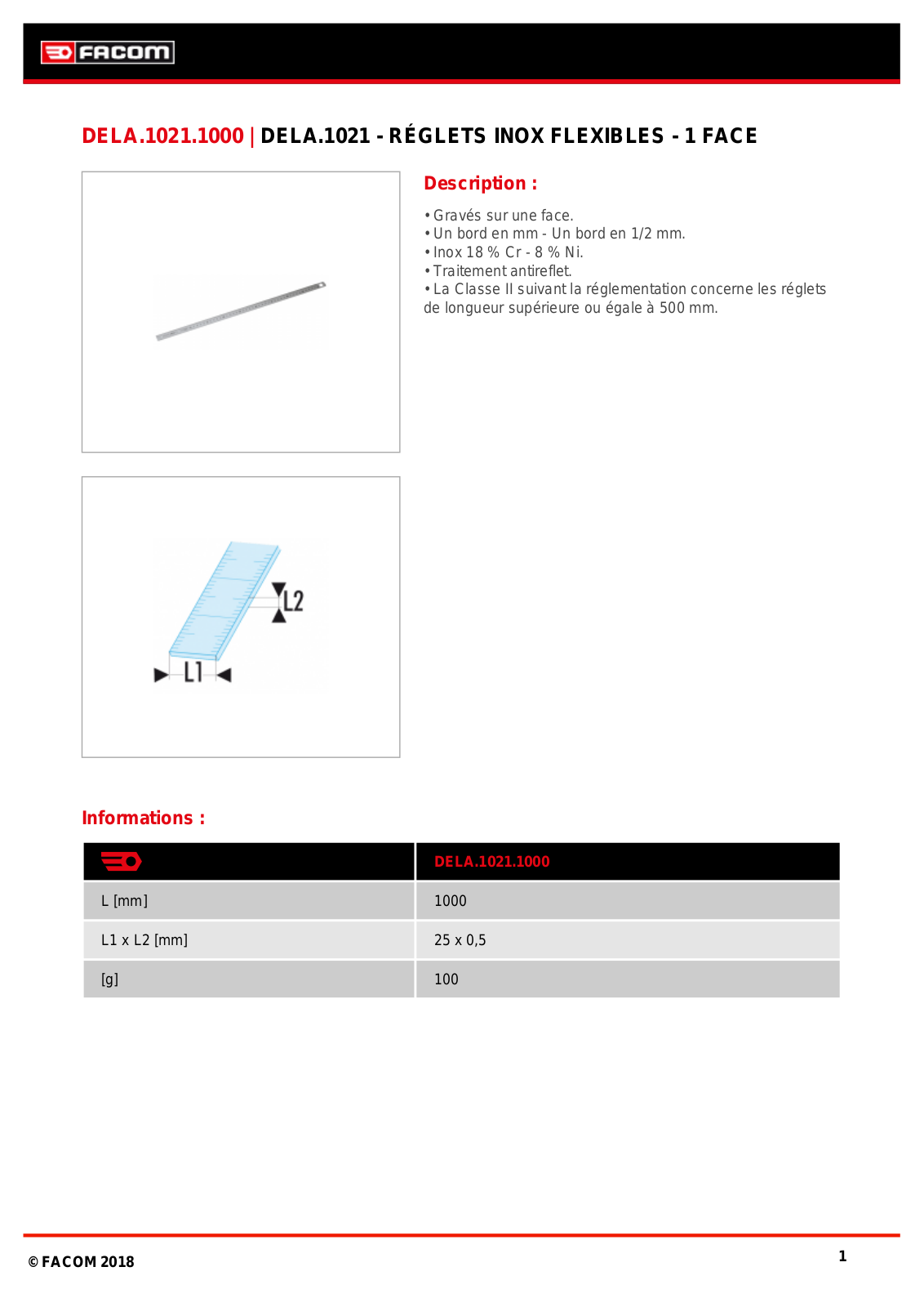 Facom DELA.1021.1000 Specification - ManualMachine.com