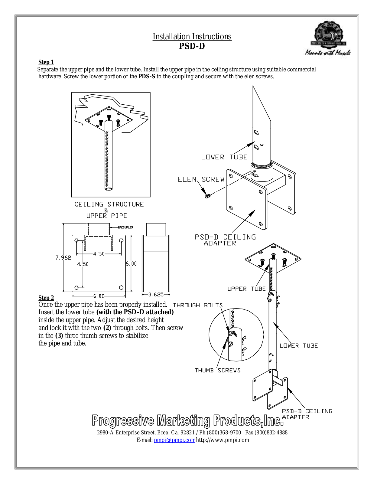 Premier Mounts PSD-D User Manual - ManualMachine.com