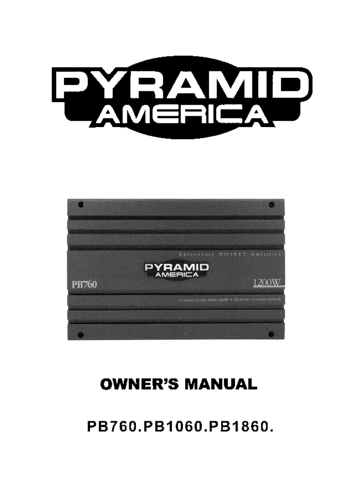 Pyramid PB1860, PB1060, PB760 Manual