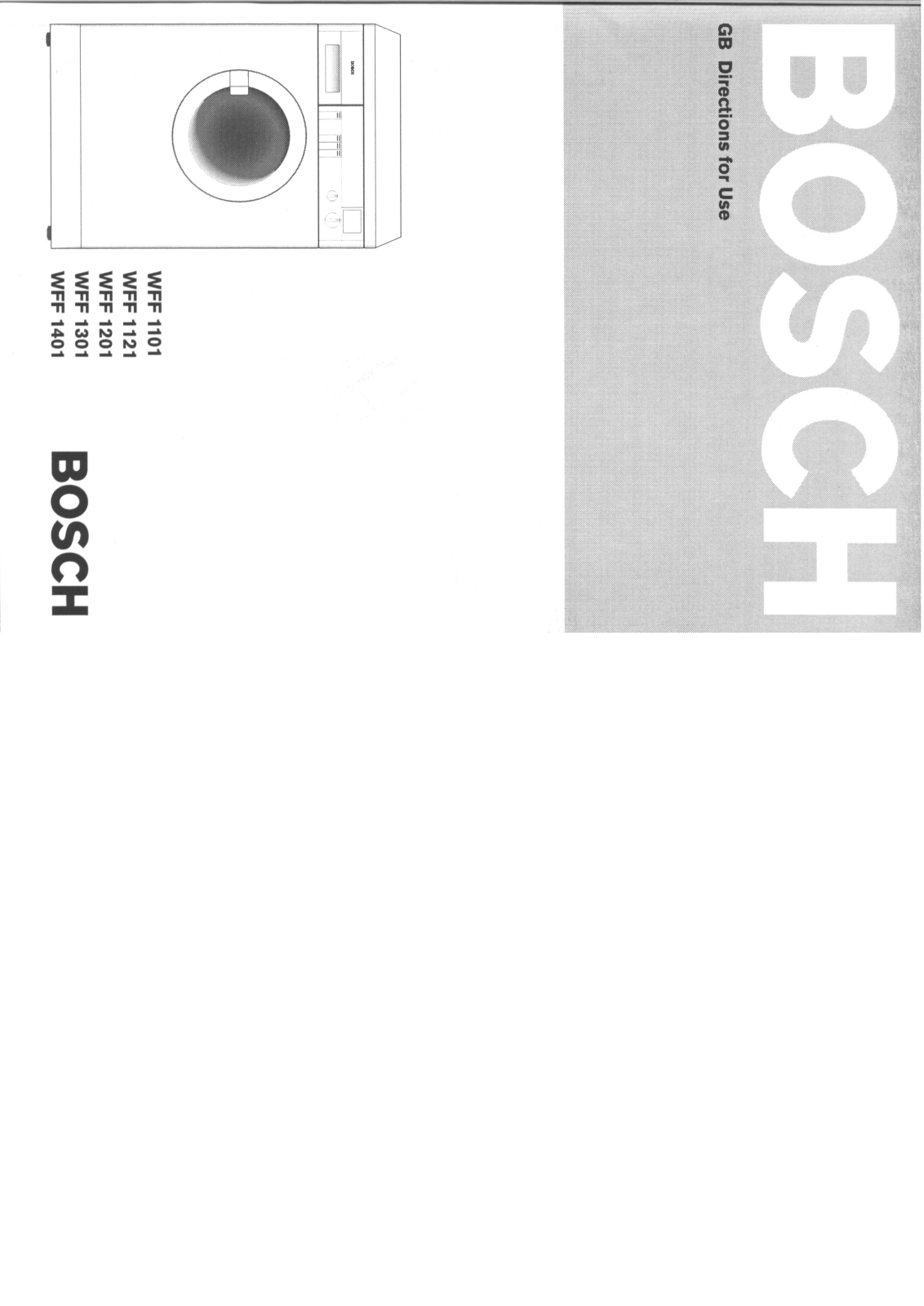 Bosch WFF 1101, WFF 1401, WFF 1121 Manual