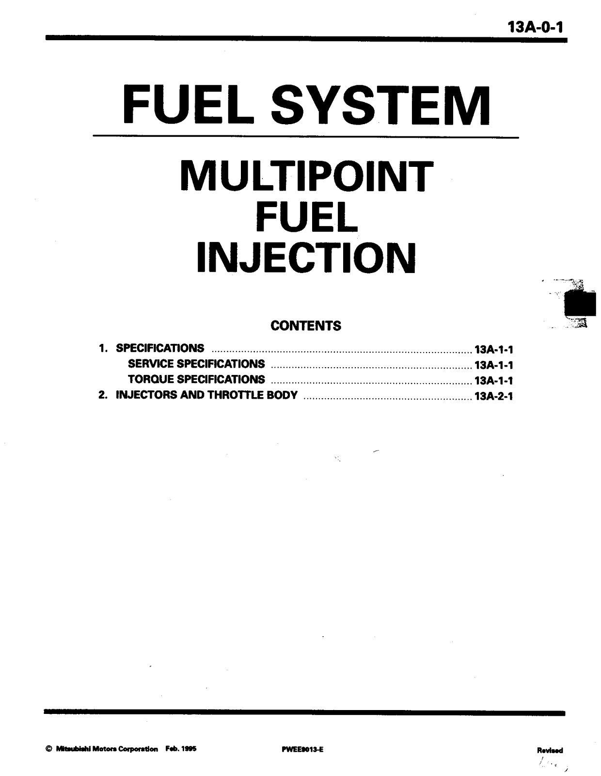 Isuzu Engine 1995 User Manual