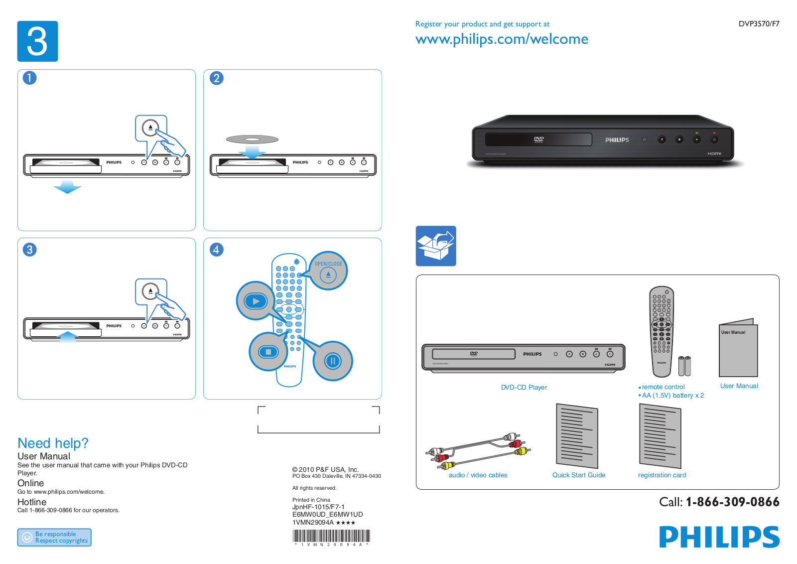 Philips DVP3570-F7 User Manual