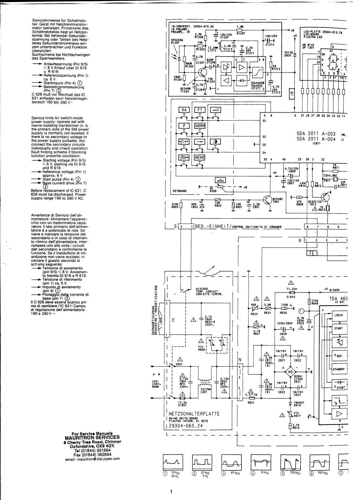 Grundig TV CUC2410 A Schematic