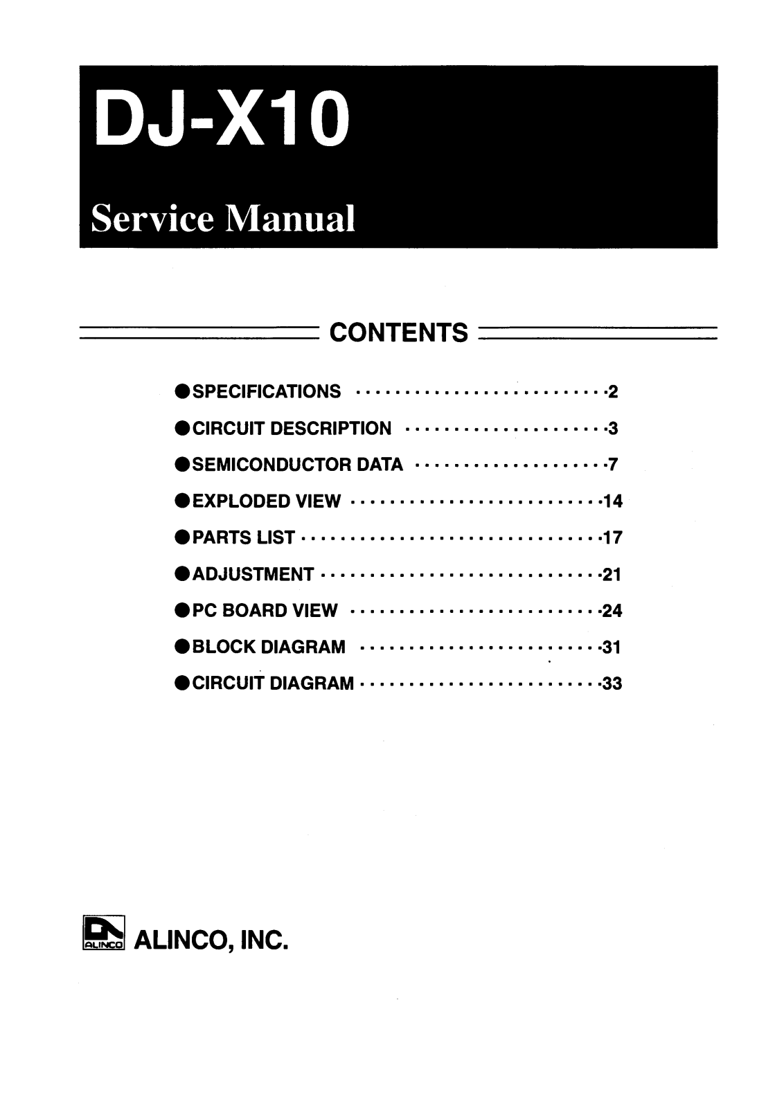 Alinco djx10 Service Manual