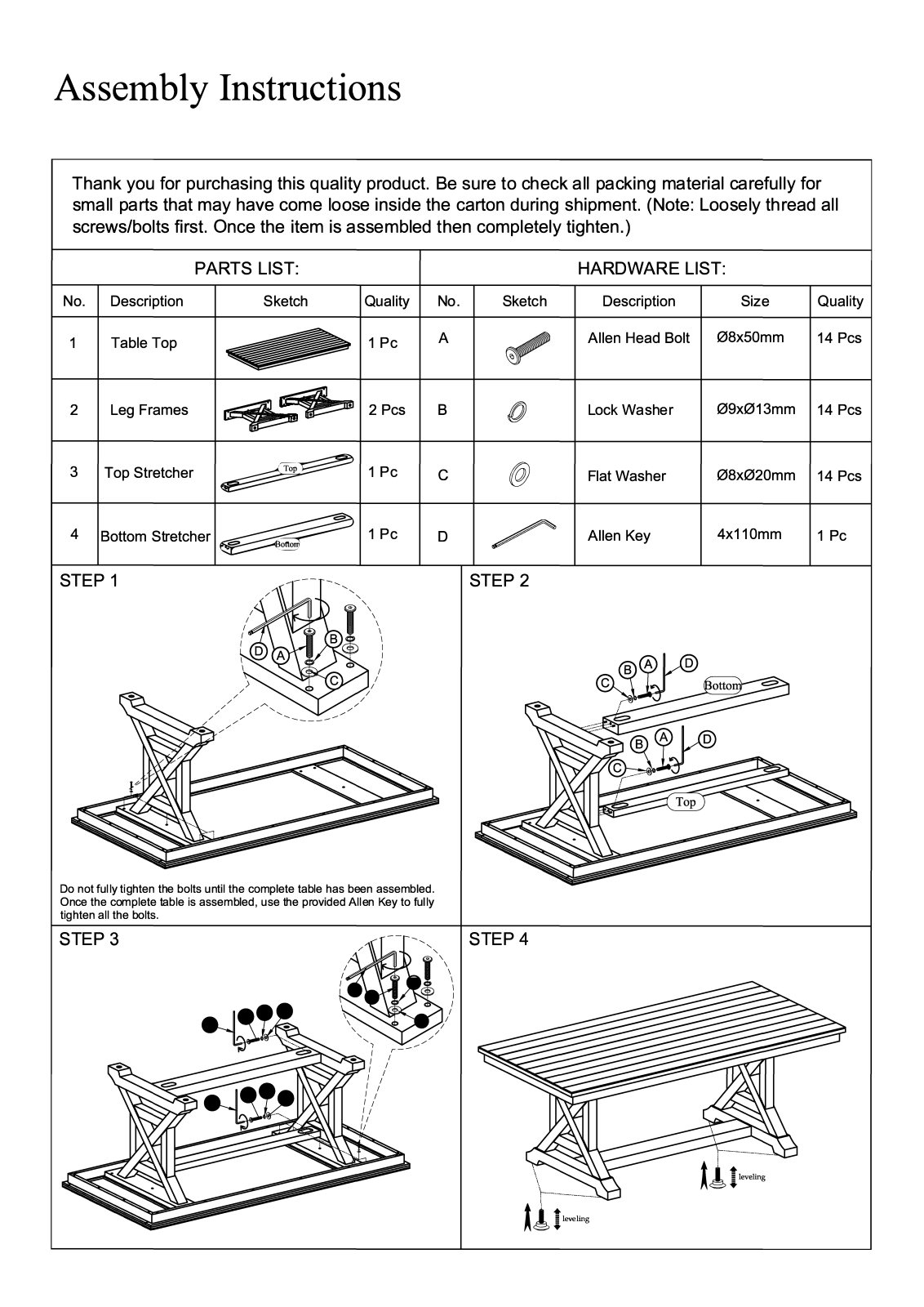 Sand & Stable W008011629 Installation & Assembly - ManualMachine.com