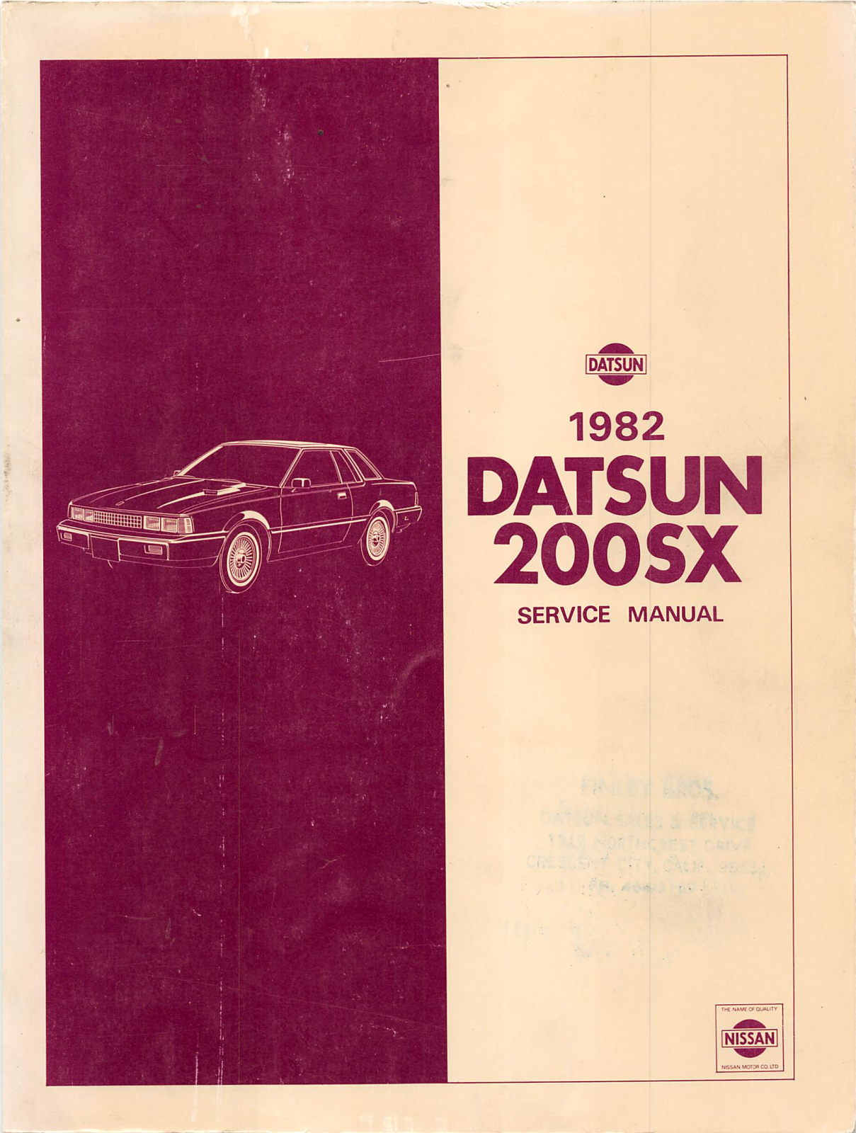 Nissan 200 SX 1982 User Manual