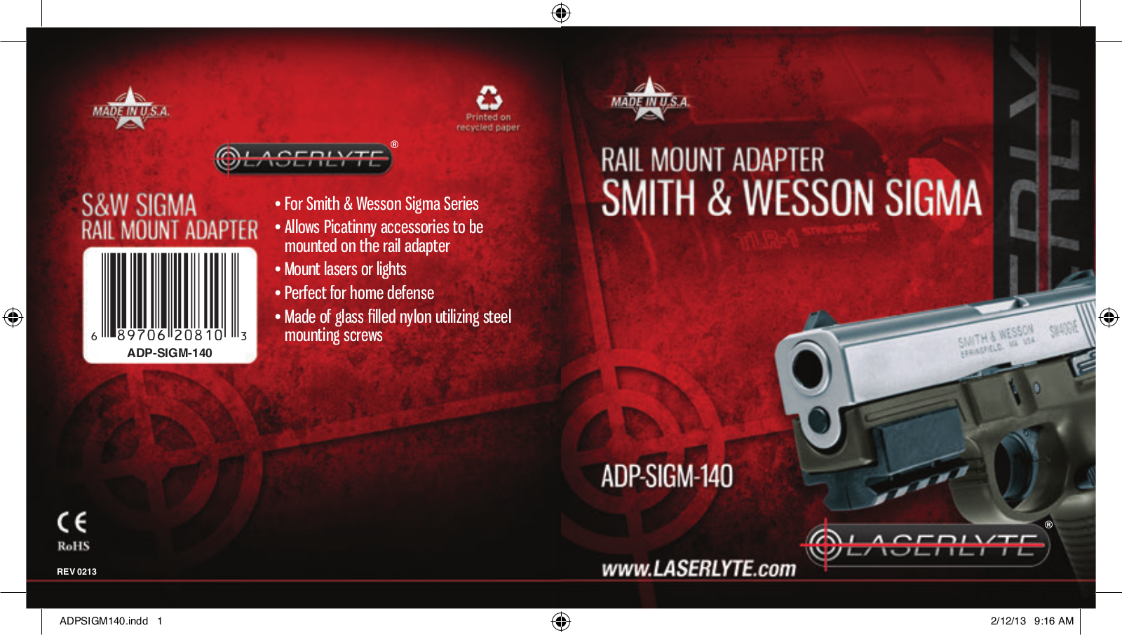 LaserLyte ADP-SIGM-140 User Manual