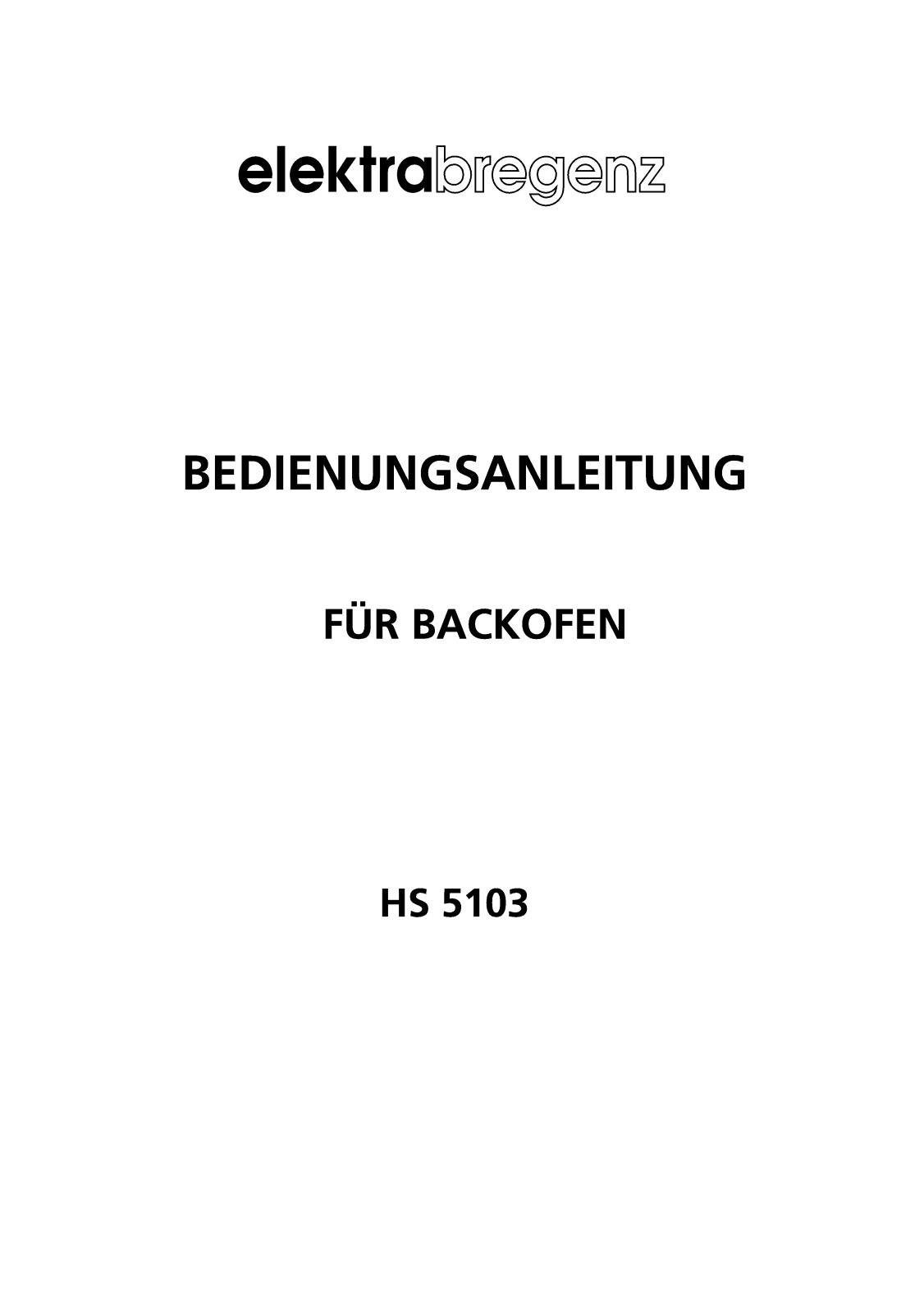 Elektra Bregenz HS 5103 User Manual