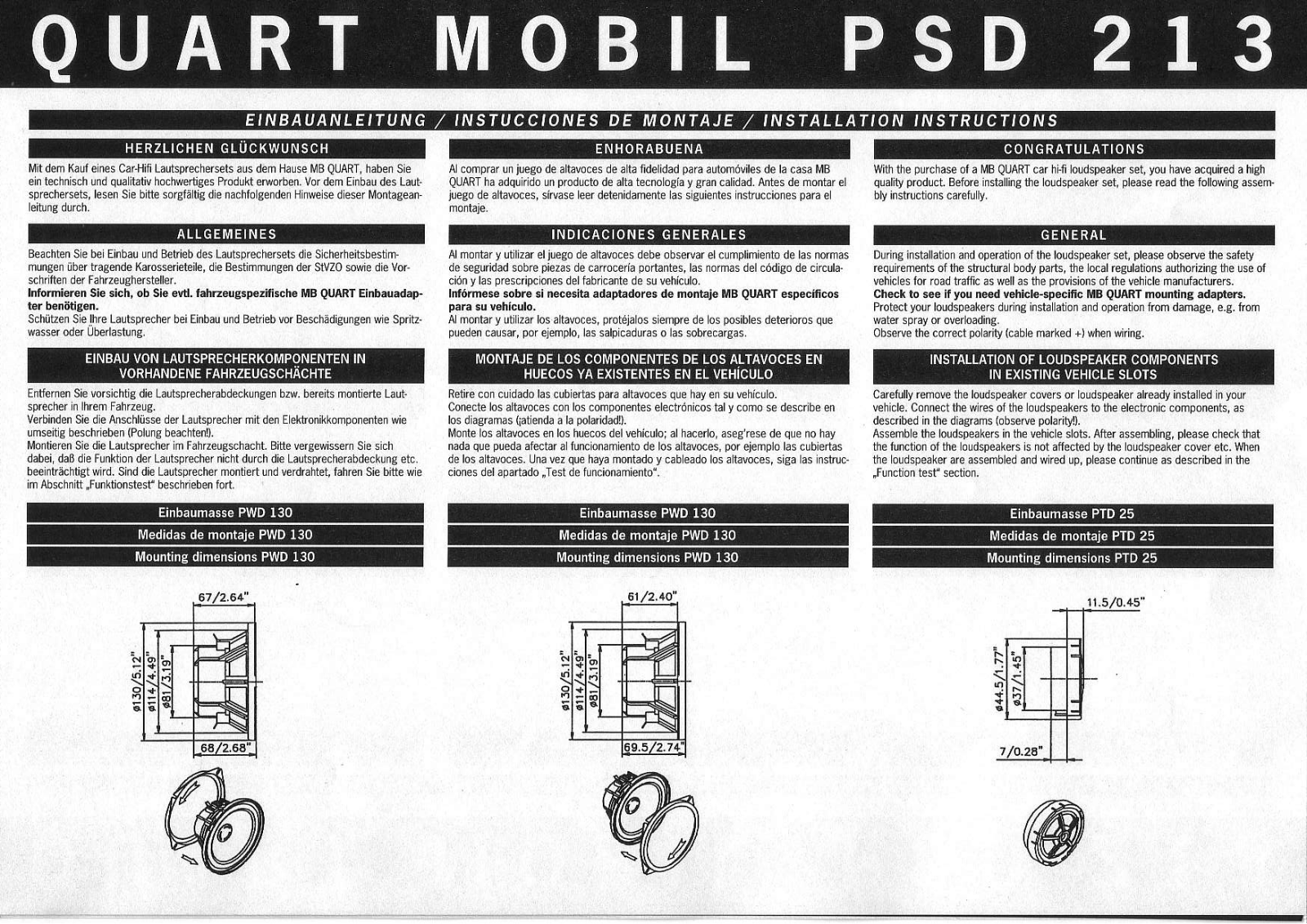MB QUART PSD 213 User Manual - ManualMachine.com