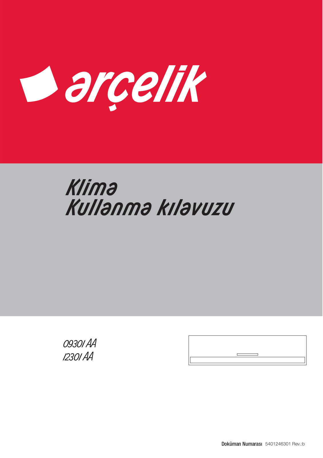 Arçelik 09301 AA, 12301 AA User manual