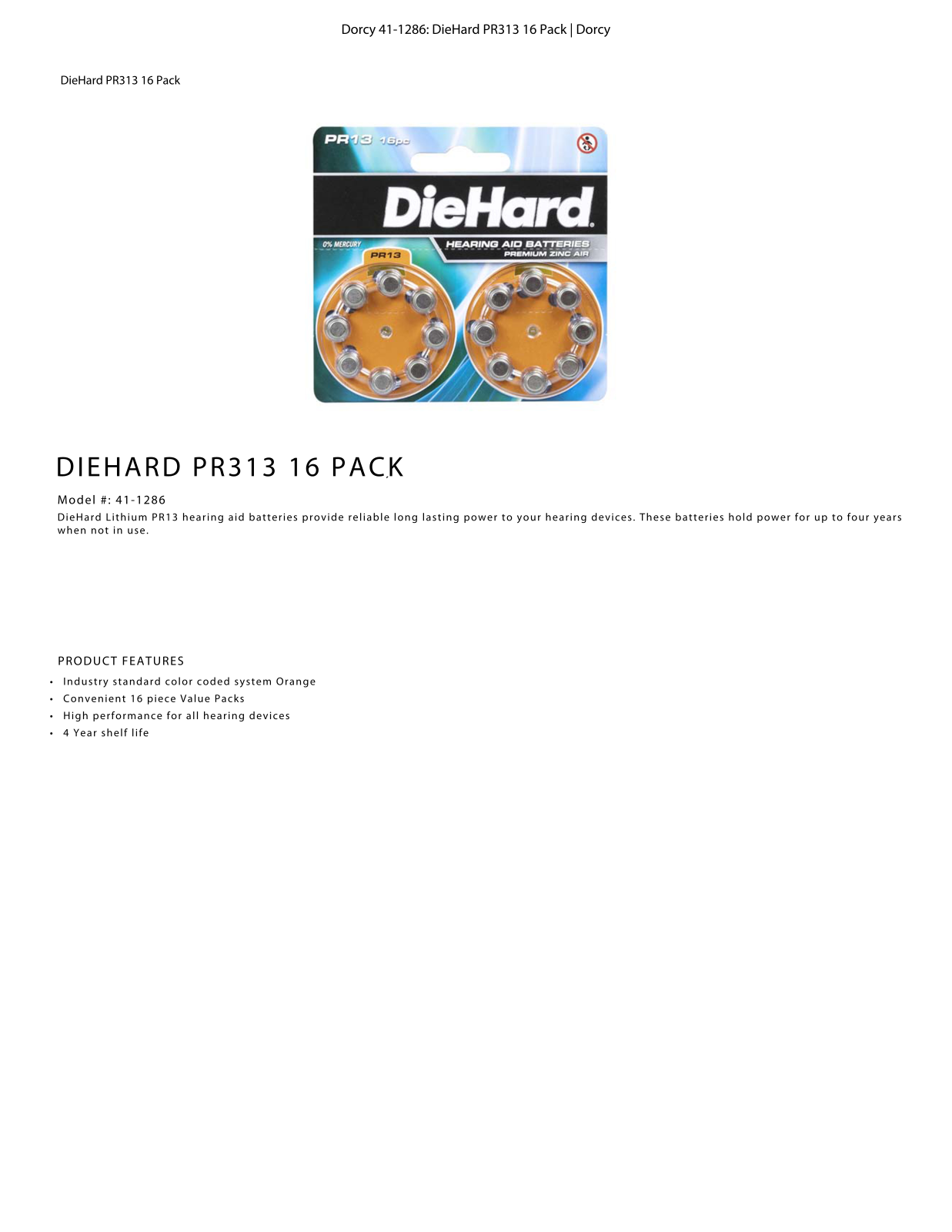 DieHard 41-1286 Data Sheet - ManualMachine.com