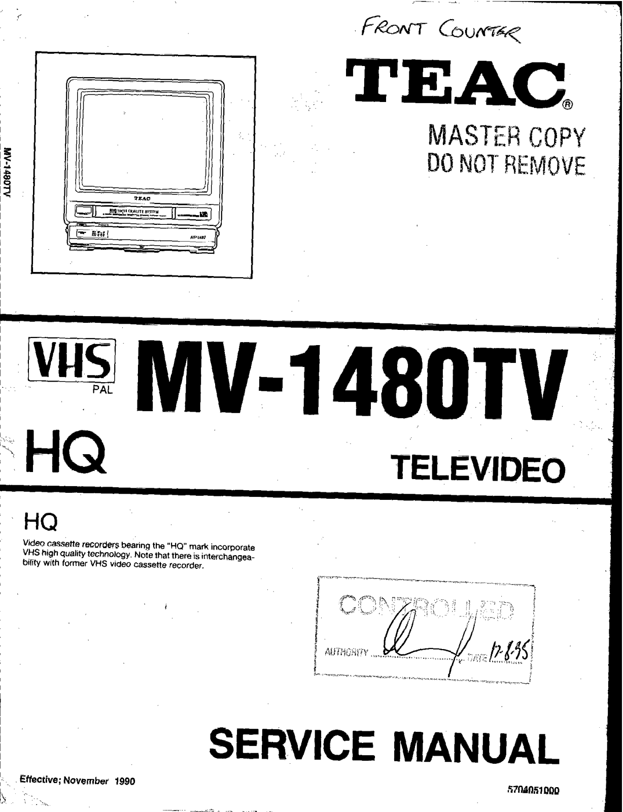 TEAC MV-1480-TV Service manual