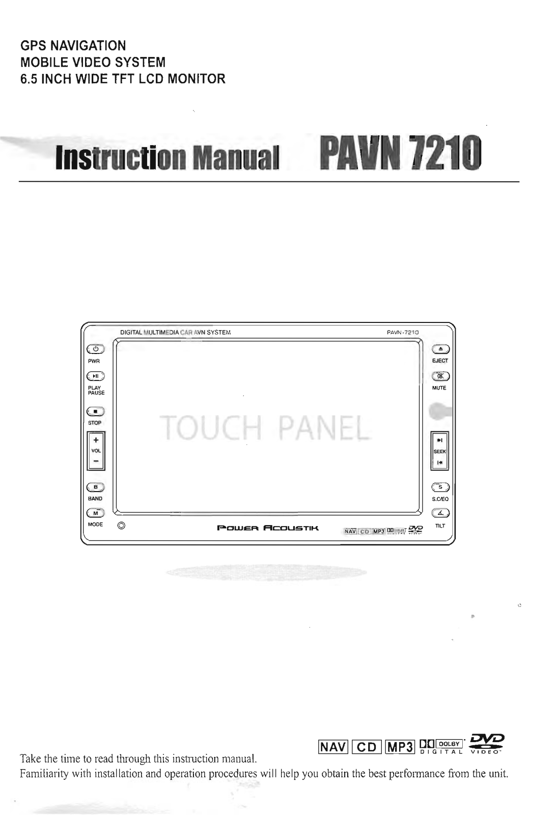 Power Acoustik PAVN 7210 User Manual