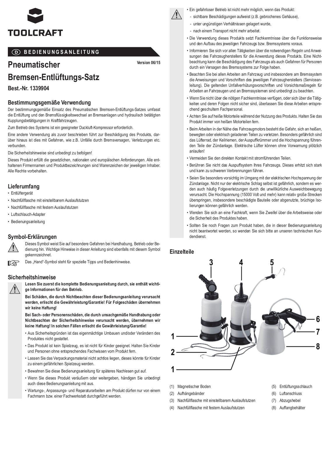 TOOLCRAFT 1339904 Instructions