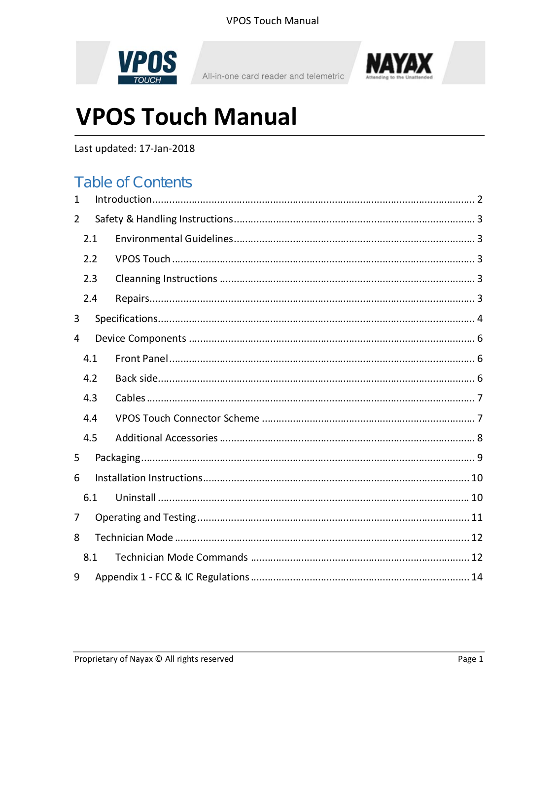 NAYAX VPOST User Manual