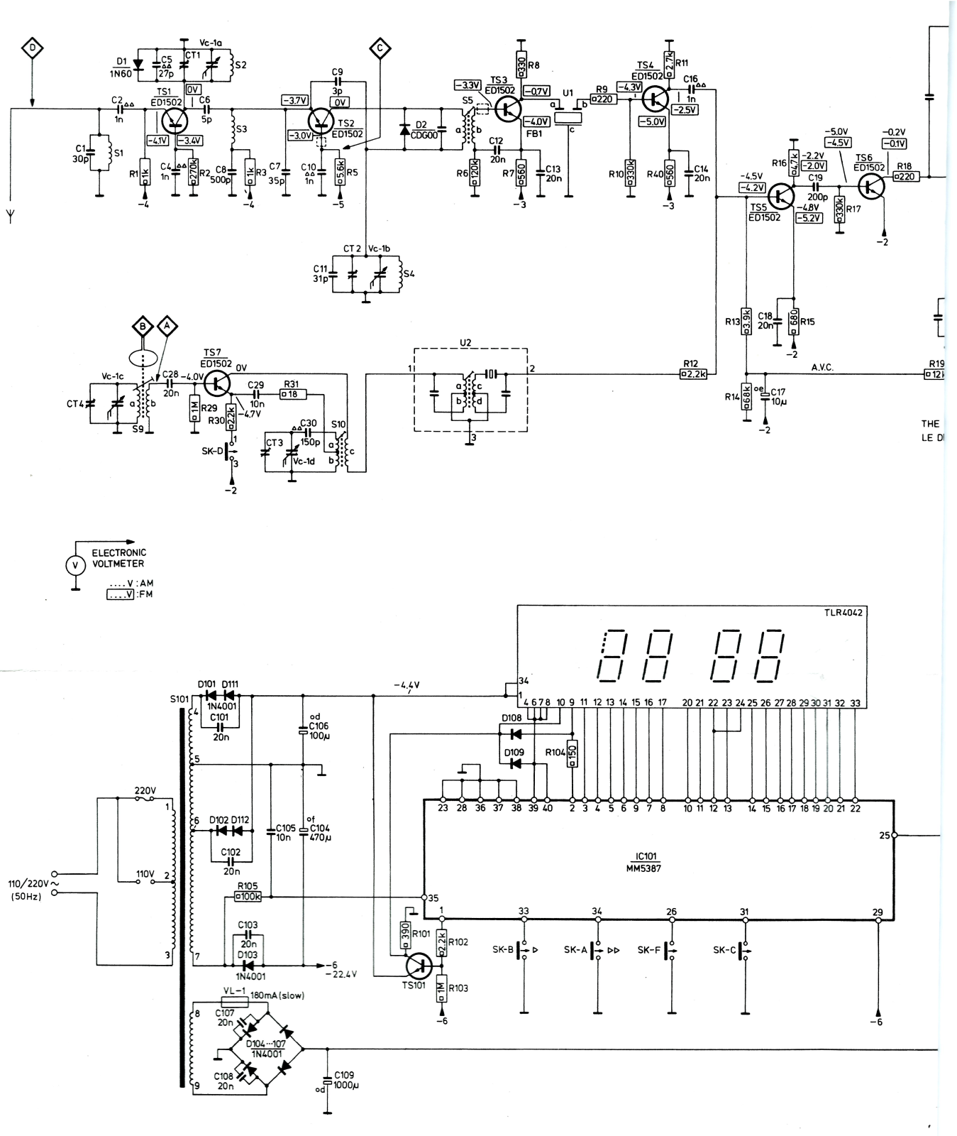 Philips 90AS080/00/01/15/40 Schematic