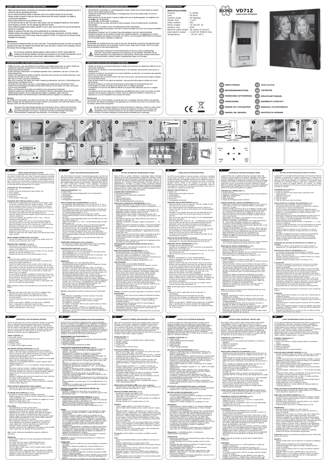 Elro VD71Z, VD71W User Manual