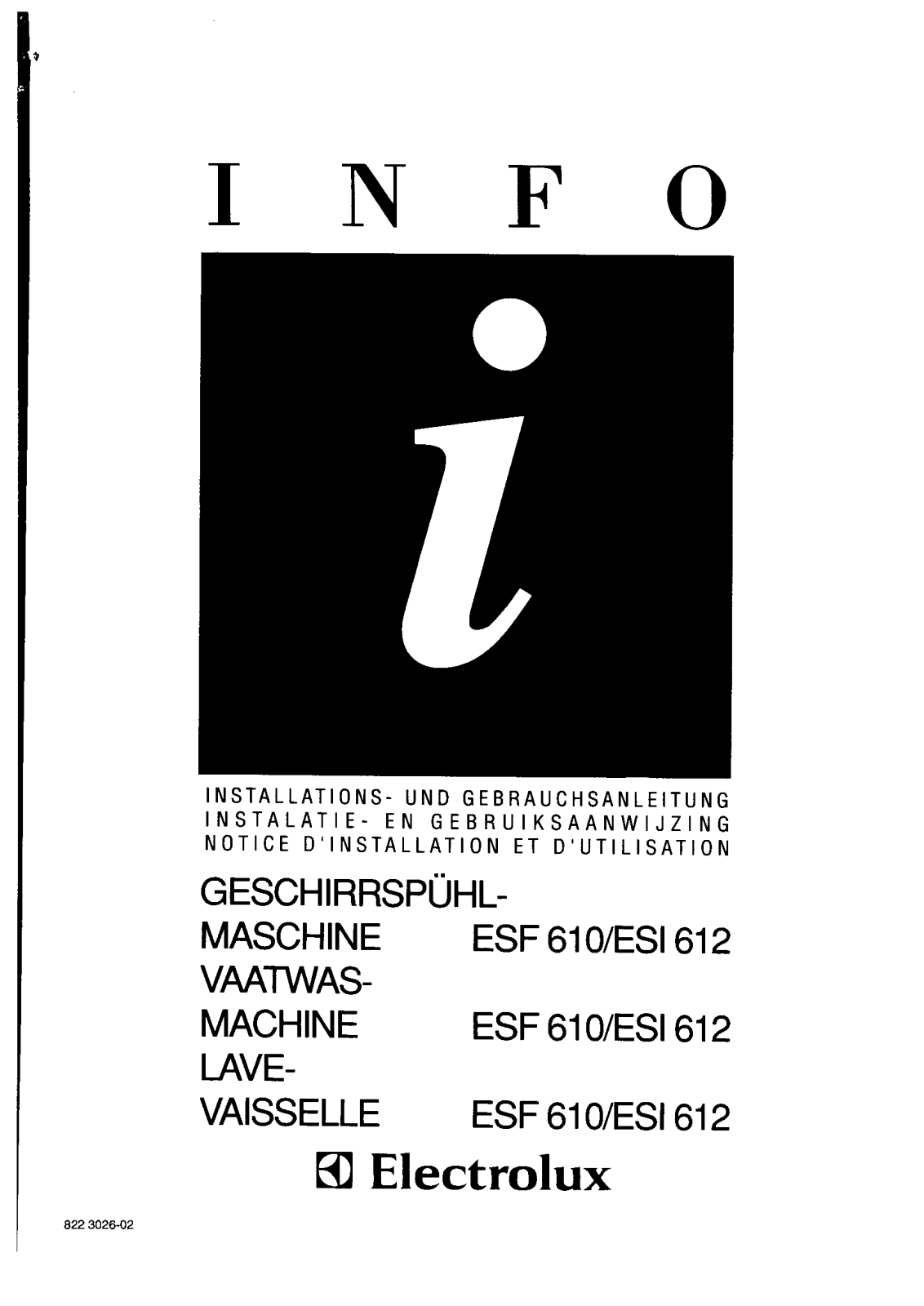 electrolux ESF610, ESF612 User Manual