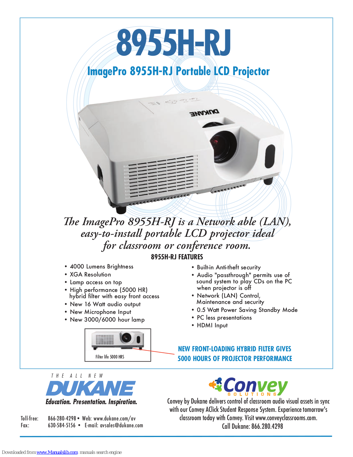 Dukane ImagePro 8955H-RJ Specifications - ManualMachine.com