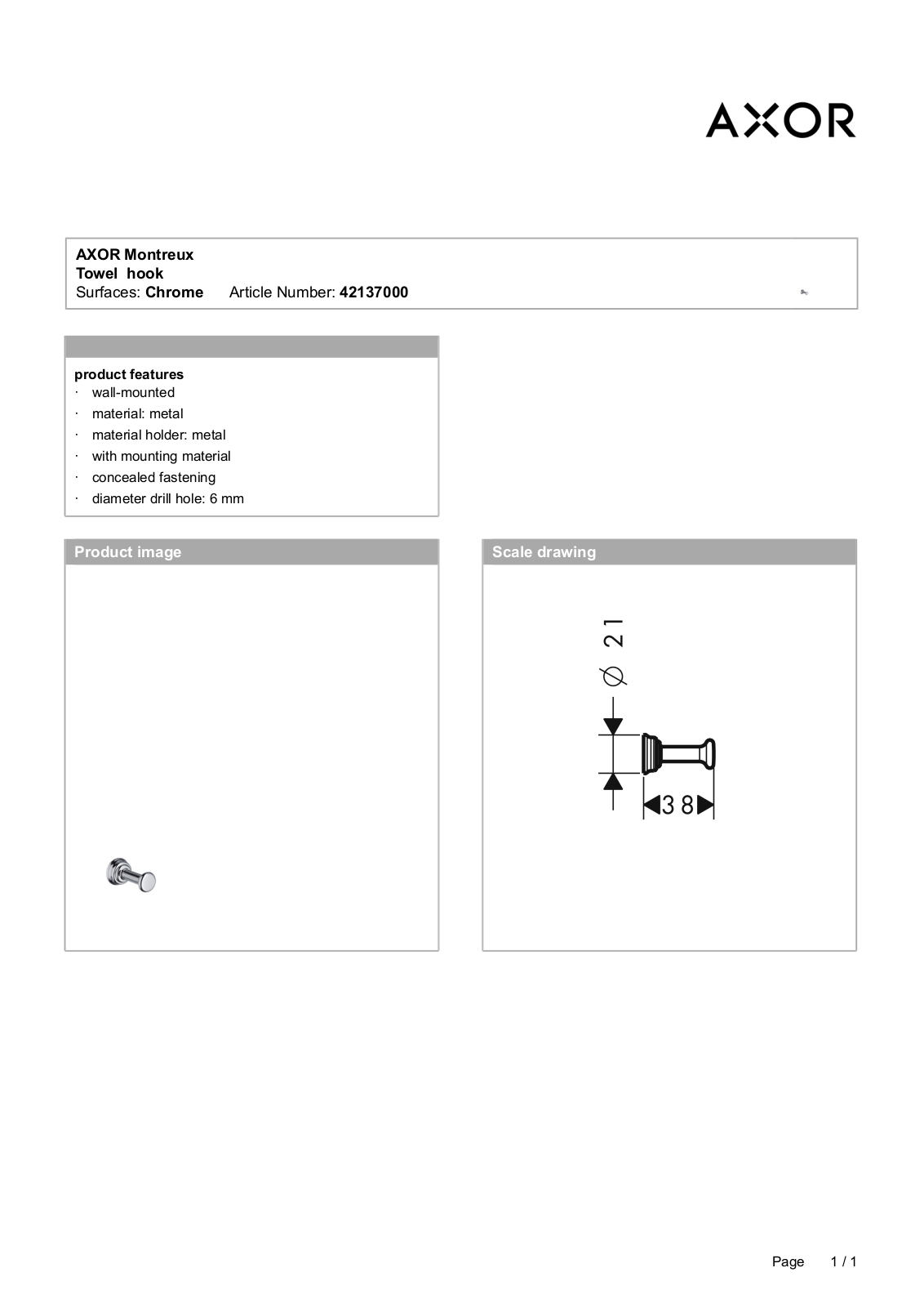 Axor HAN2793 Specifications - ManualMachine.com