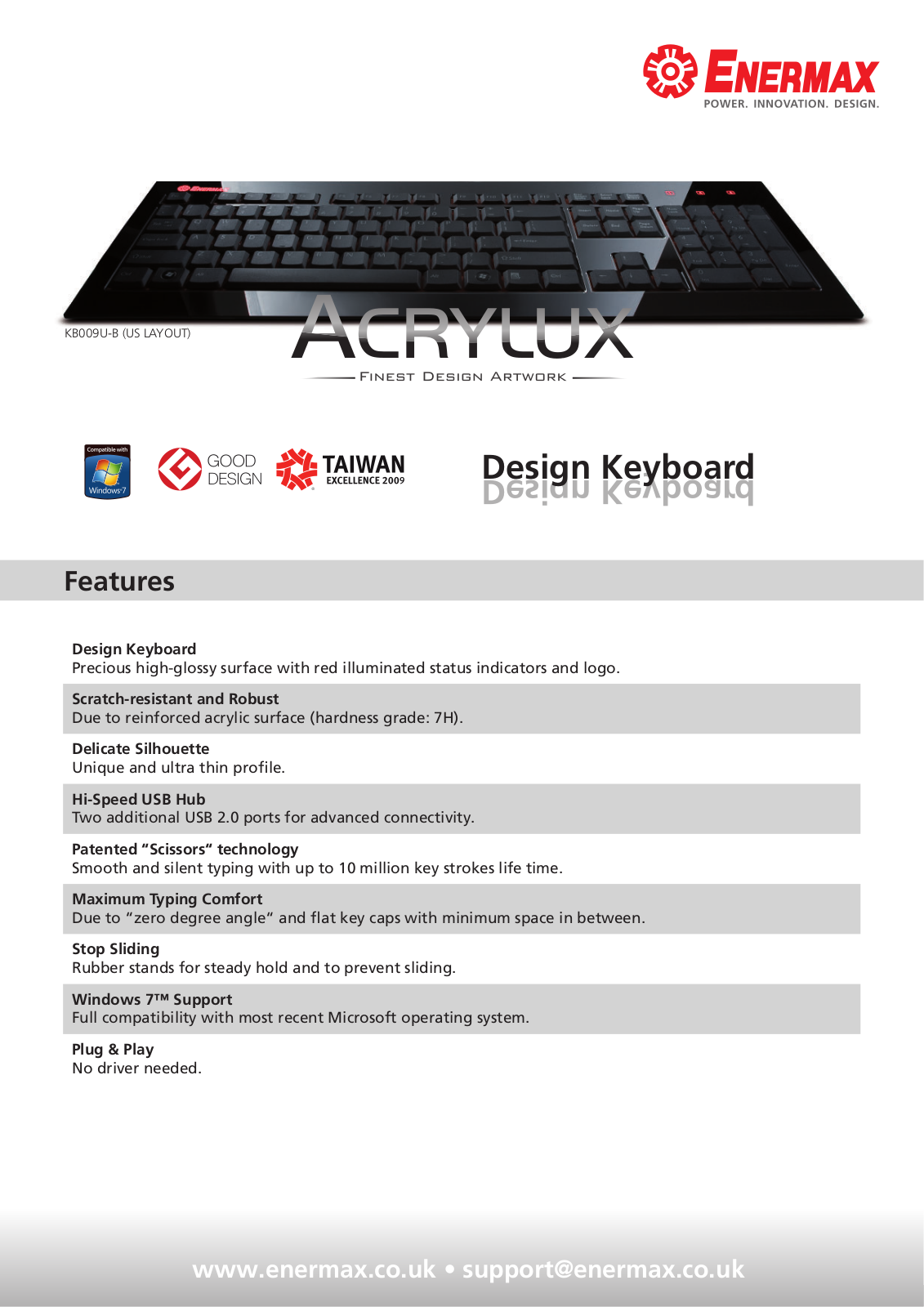 Enermax KB009U-B DATASHEET