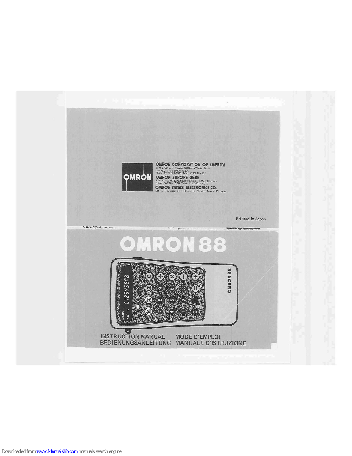 Omron 88 Instruction Manual - ManualMachine.com