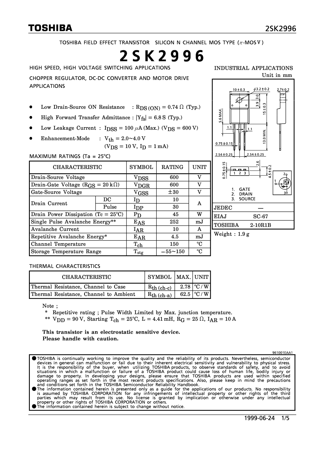 Toshiba 2SK2996 Schematic