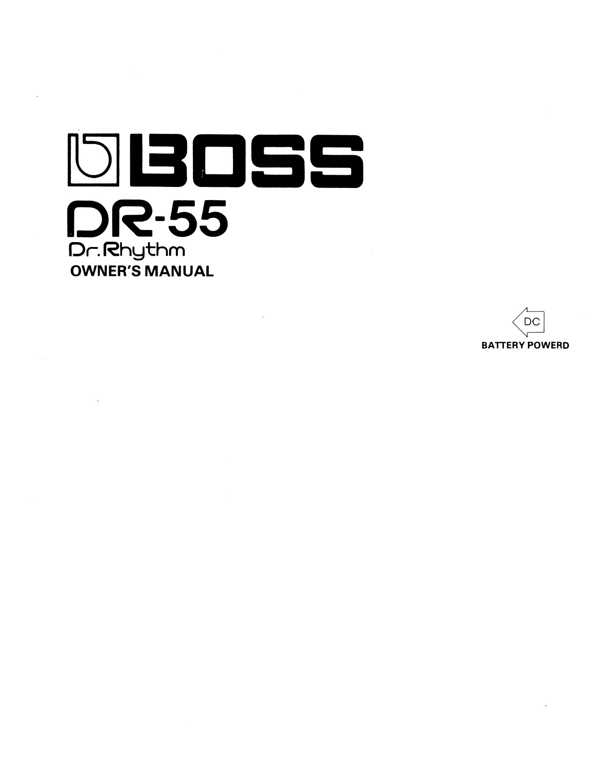 Boss DR-55 User Manual