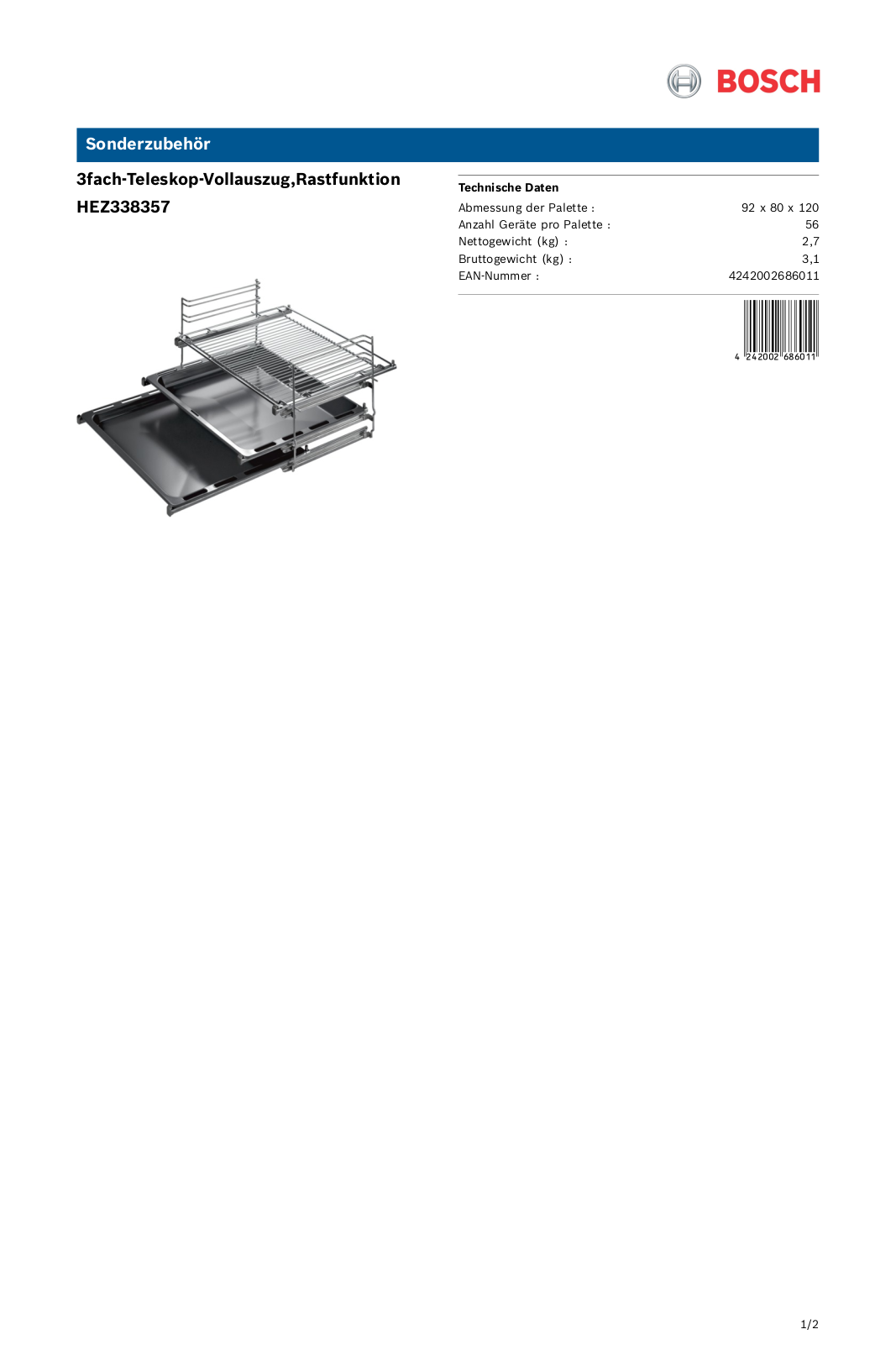 Bosch HEZ338357 User Manual