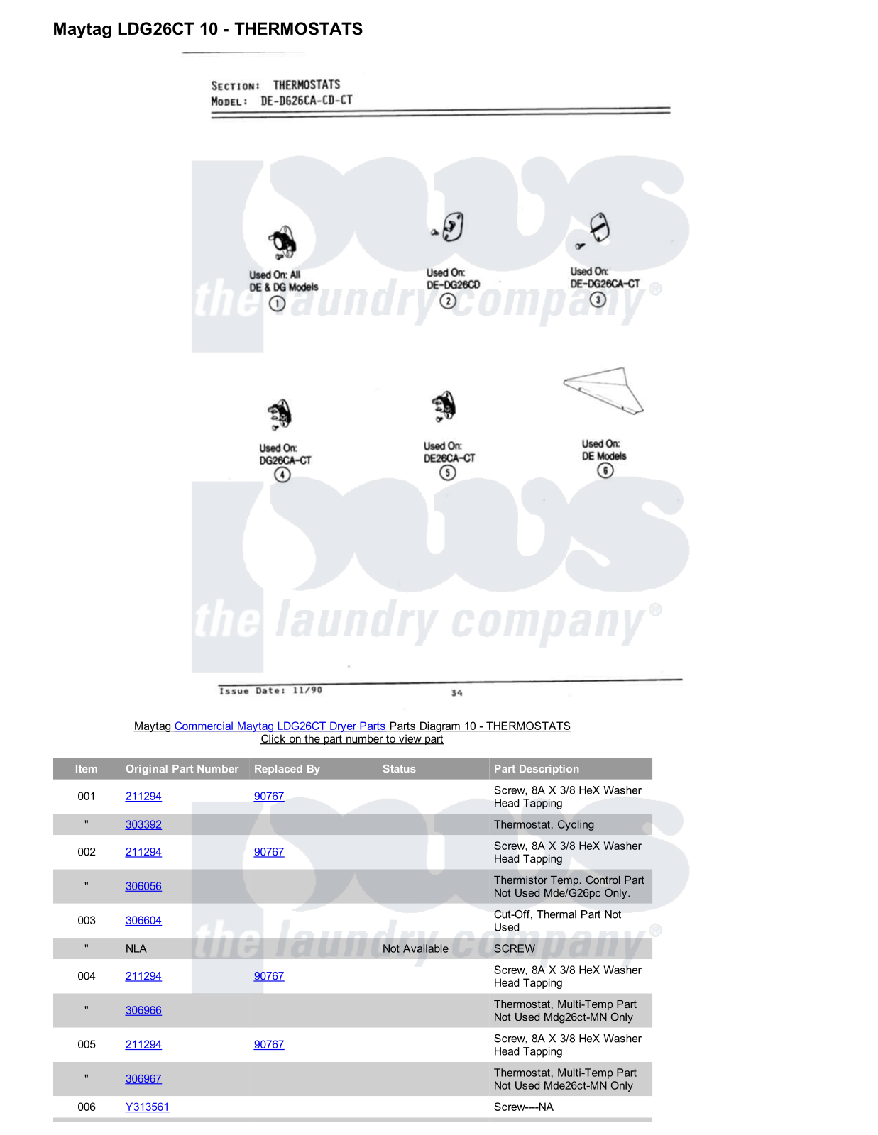 Maytag LDG26CT Parts Diagram