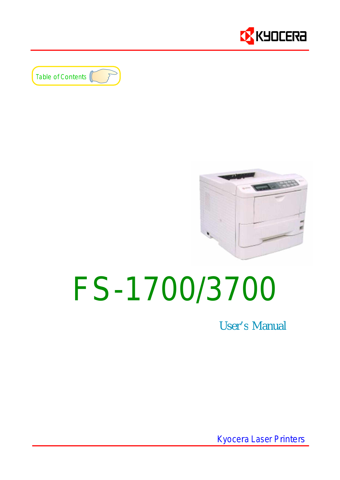 Kyocera FS3700, FS1700 User Manual