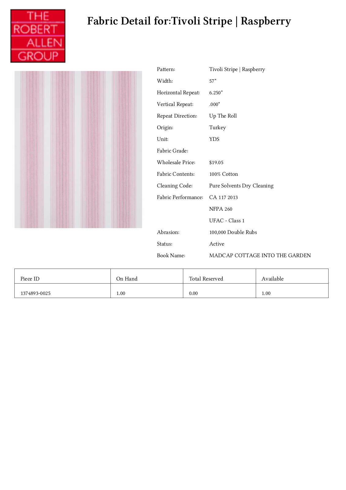 Robert Allen RALF1905 Specifications - ManualMachine.com