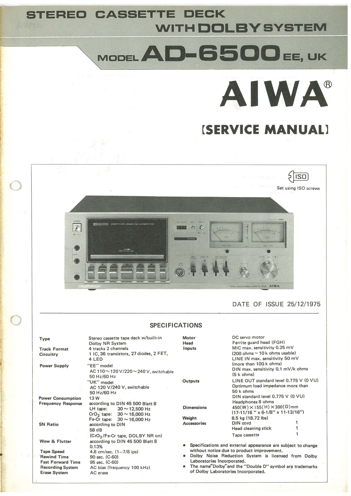 Aiwa AD-6500 Service Manual