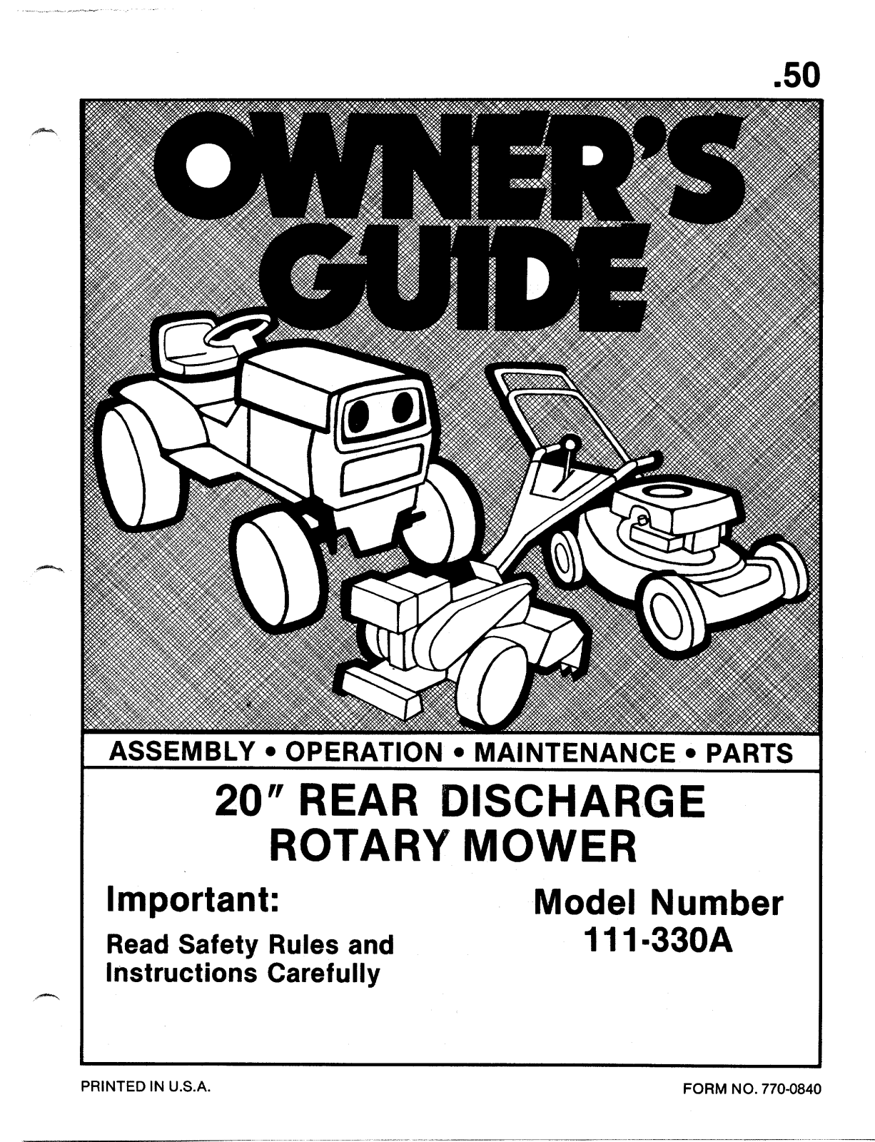 Bolens 111-330A User Manual