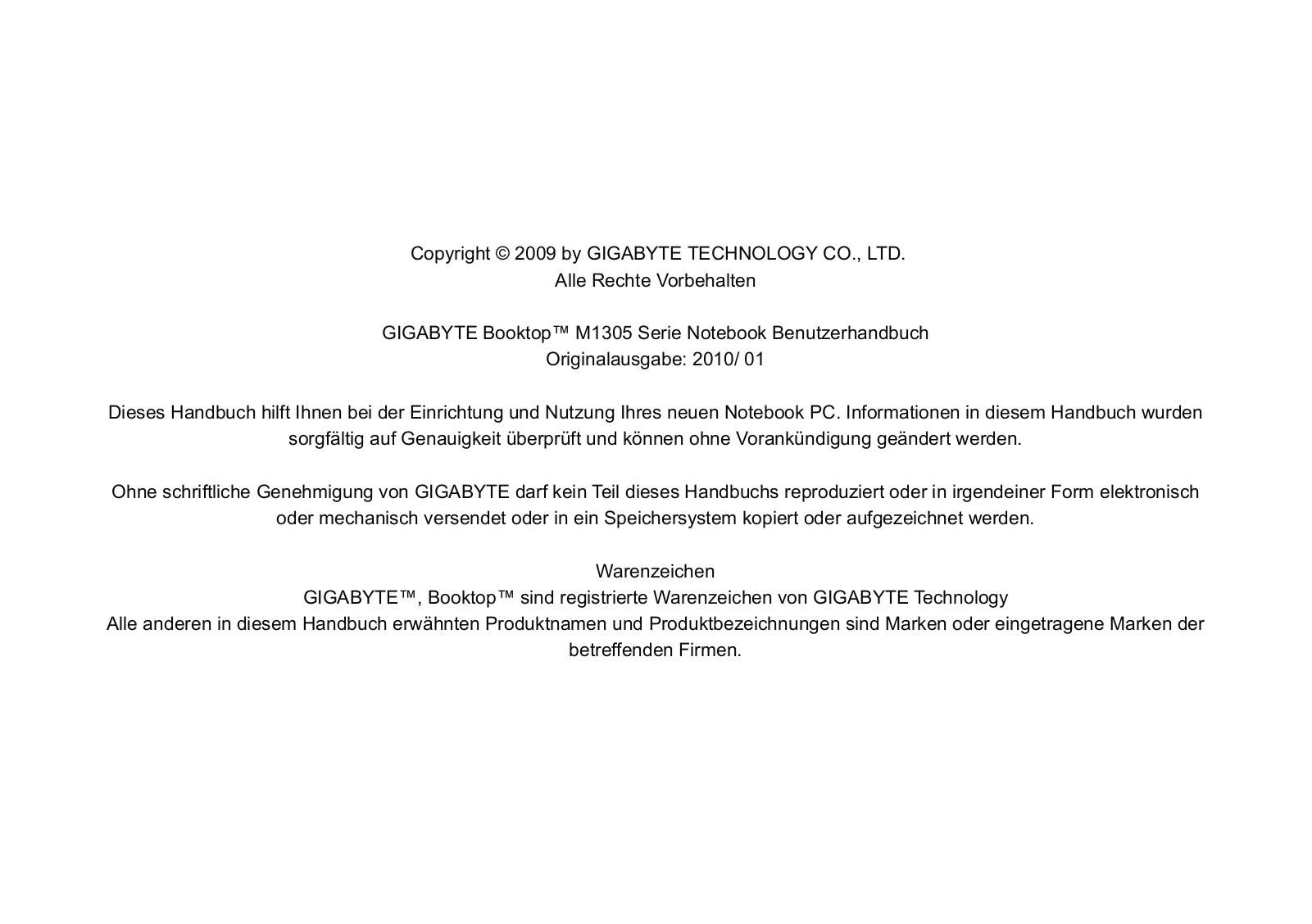 Gigabyte M1305 User Manual