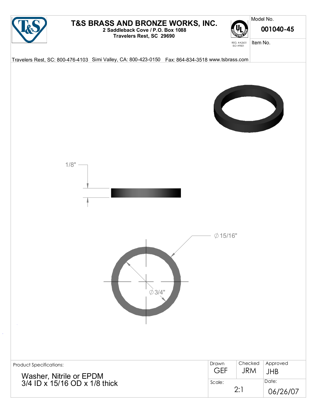 T&S Brass 001040-45 User Manual