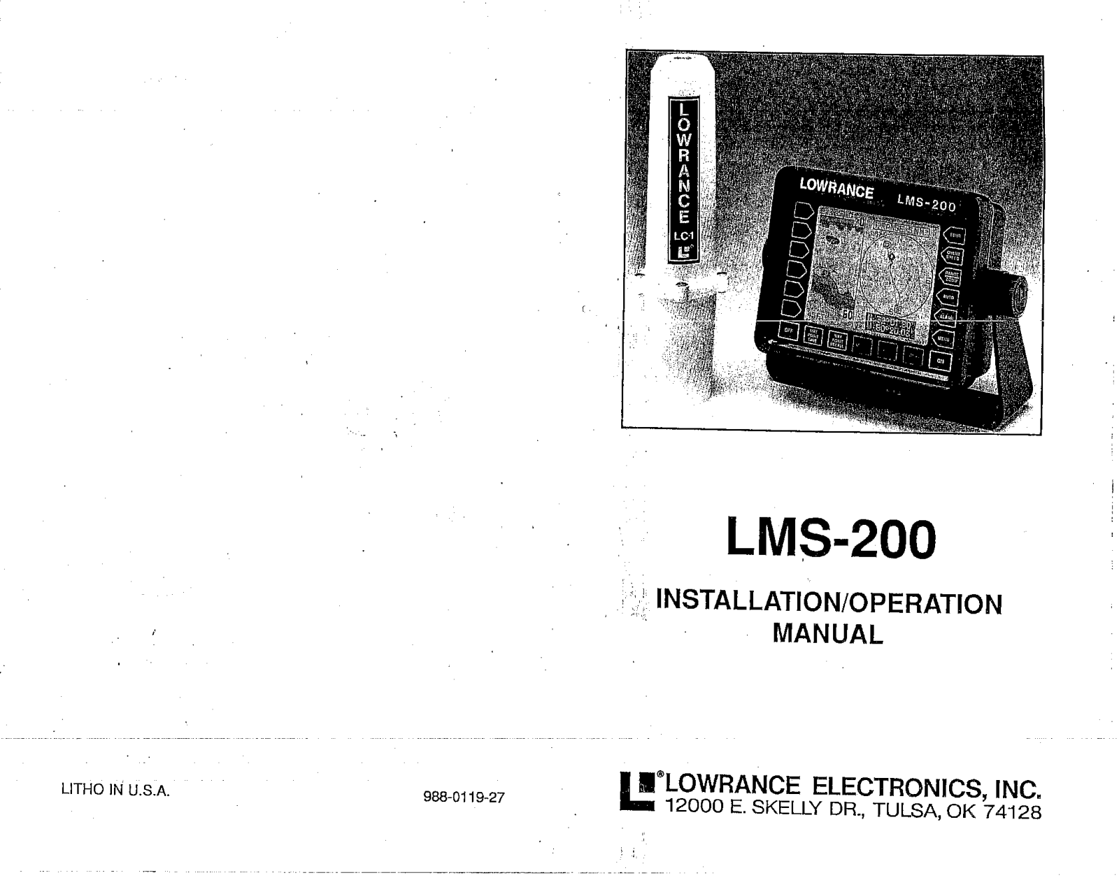 Lowrance LMS-200 ADDENDUM I User Manual