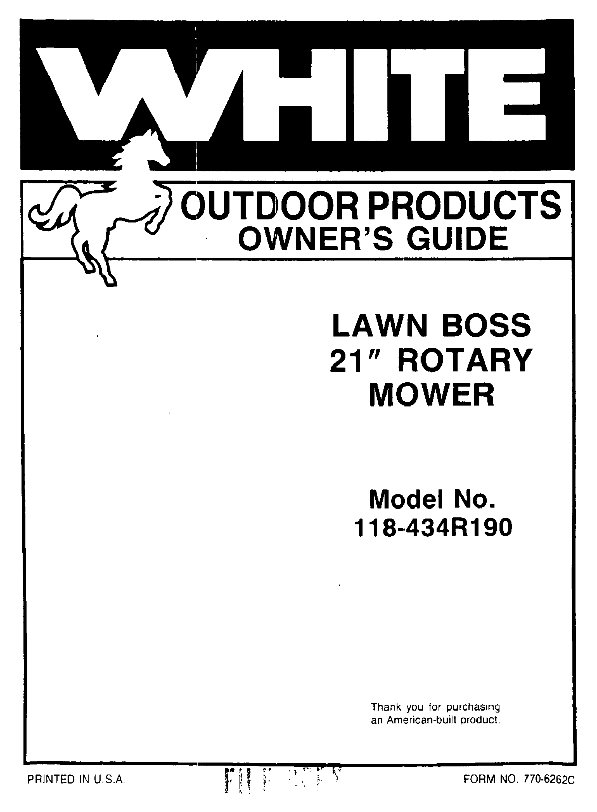 White 118-434R190 User Manual